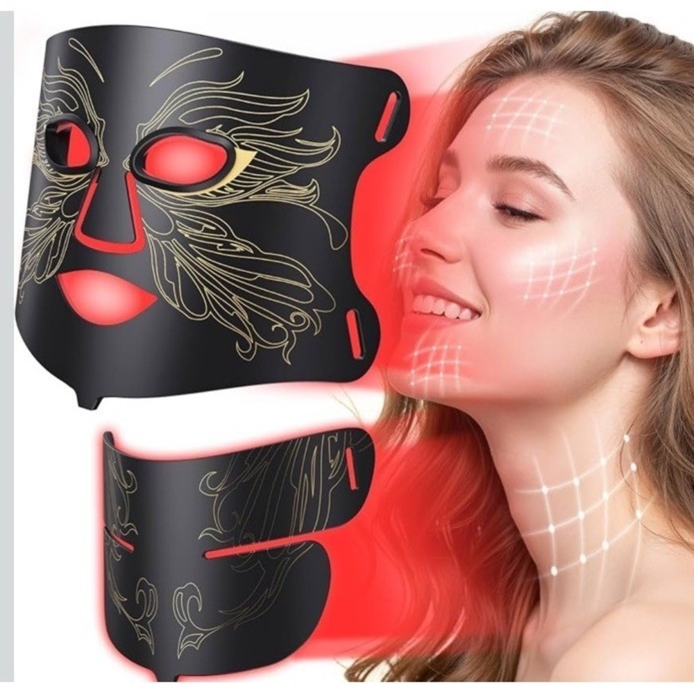 (33Lovsheme LED Face Mask Light Therapy, Enhance Red Light Therapy Mask for Face